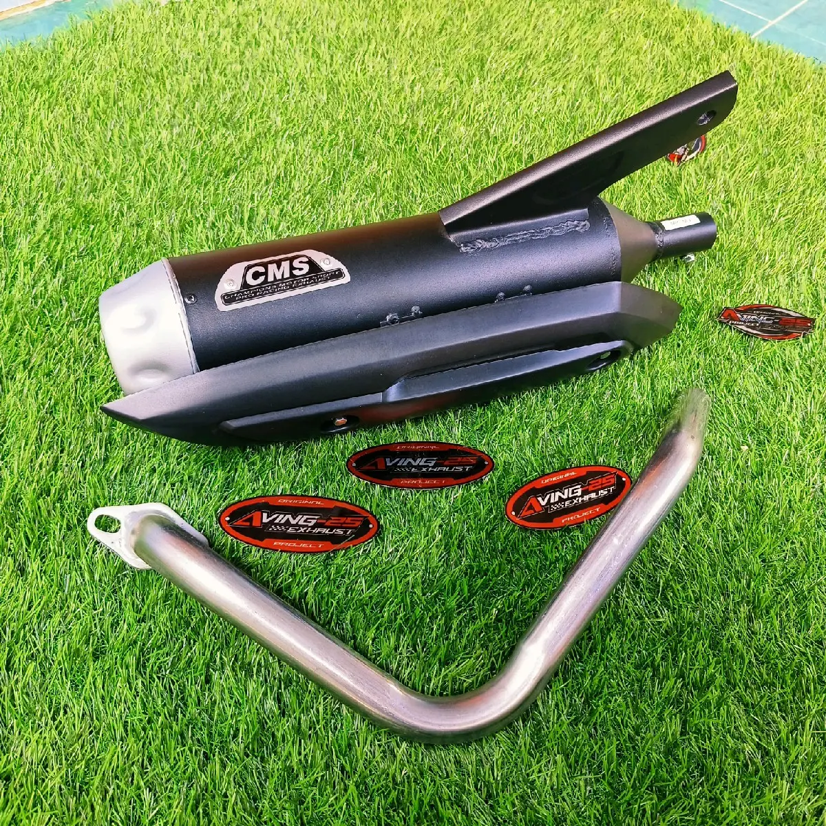 Knalpot Copy Cms fullsiatem beat vario scoopy nmax aerox mio sporty m3 pcx all matic standar racing suara bass adem