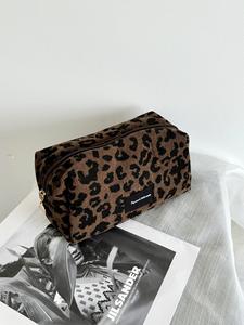 Neceser de maquillaje con estampado de leopardo único, bolsa de almacenamiento cosmética de gran capacidad, organizador de labiales, para todas las estaciones, estilo sexy