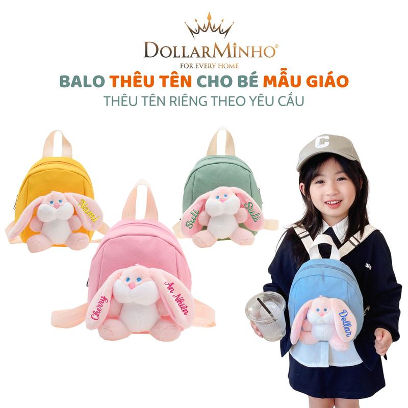 ( Thêu Tên ) Balo Mini Tai Thỏ Cho Bé 0 đến 5 Tuổi Nhỏ Gọn, Dễ Thương Mang Đi Chơi, Đi Du Lịch