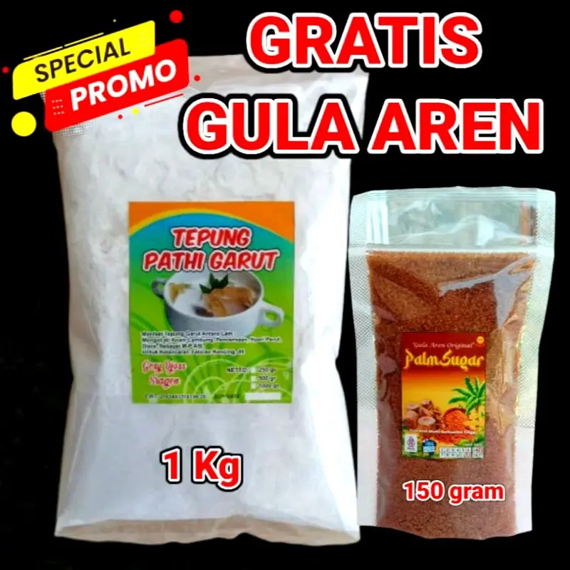 PROMO Tepung garut asli 1 kg gratis gula aren 150 gram efektif sembuhkan asam lambung secara alami
