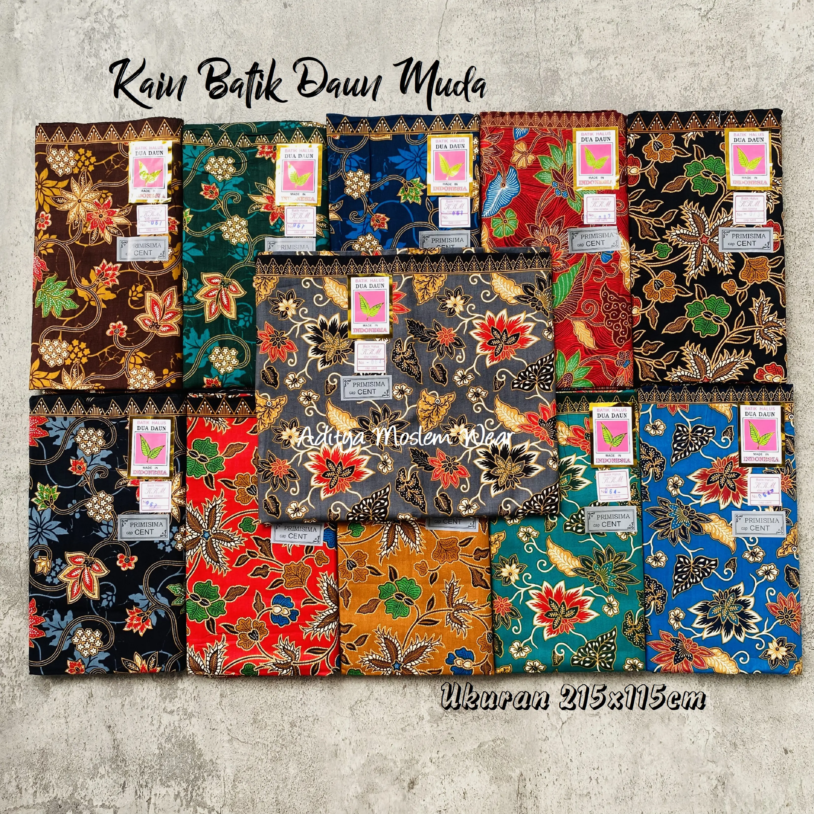 Kain Panjang Batik Daun Muda Primisima Cap Cent Samping Kebat Panjang Jarik Batik Pekalongan Seragam Kebaya Katun Halus Lembut Tebal