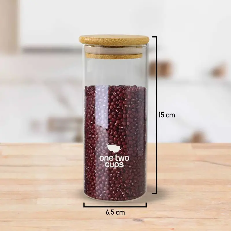 One Two Cups Toples Kaca Penyimpanan Makanan Coffee Storage Glass Jar - GH1270ORIGINAL 7