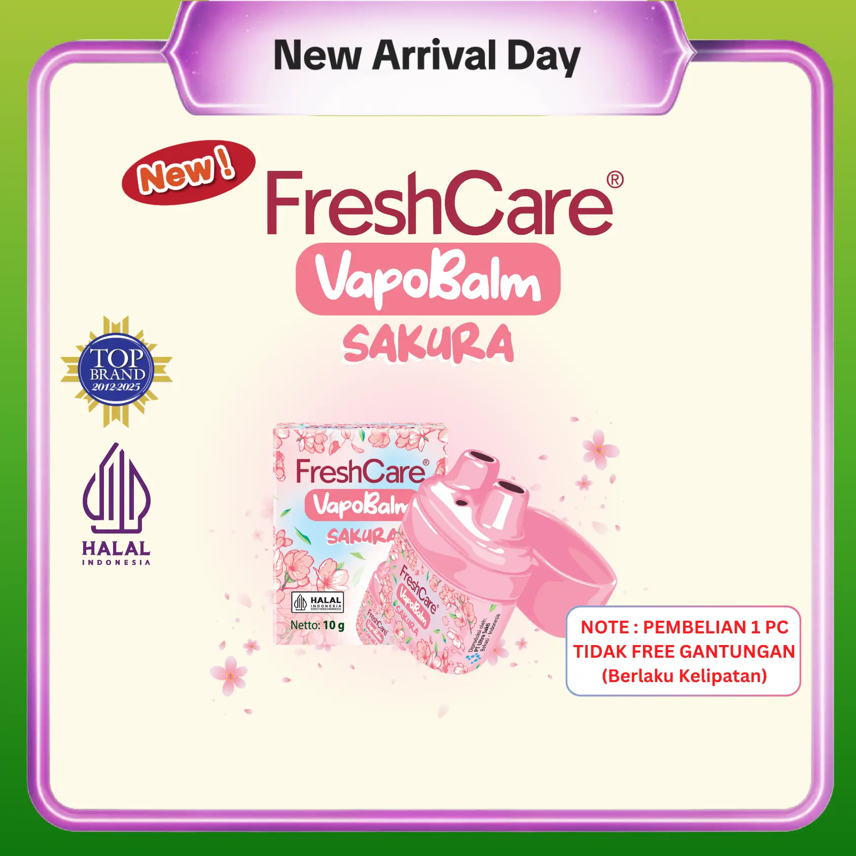 1Pc Vapobalm Sakura Tidak Dapat Gantungan