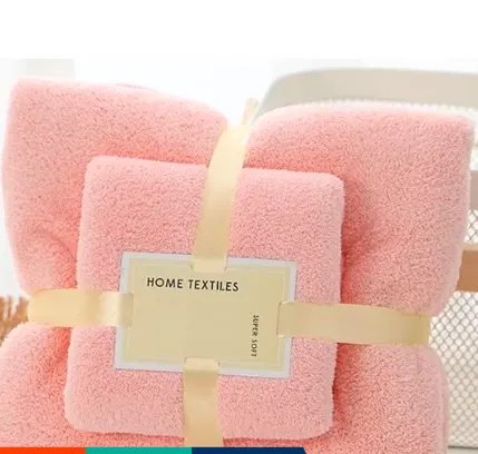 [PINK COLOUR] 140cm x 70cm soft and comfortable adult/children bath towel set
