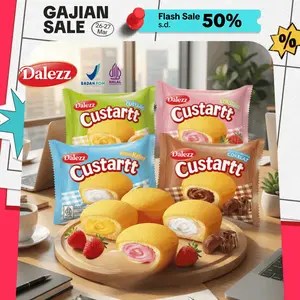 [GET FREE] Dalezz Custartt Bolu Isi Krim Custard, Cream, Stroberi, Coklat 25g - Snack Enak & Halal | BPOM [Bisa MIX Rasa]