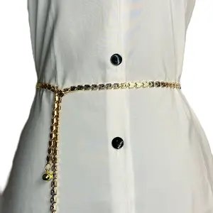 Ikat Pinggang Rantai Wanita Elastis Fashionable kekinian Korean Style