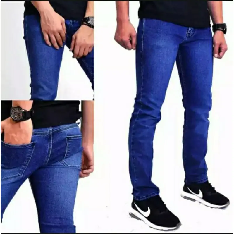 Celana Jeans Pria Slimfit - Jeans Pensil - Biru muda bahan melar - PCL denim outfit 2