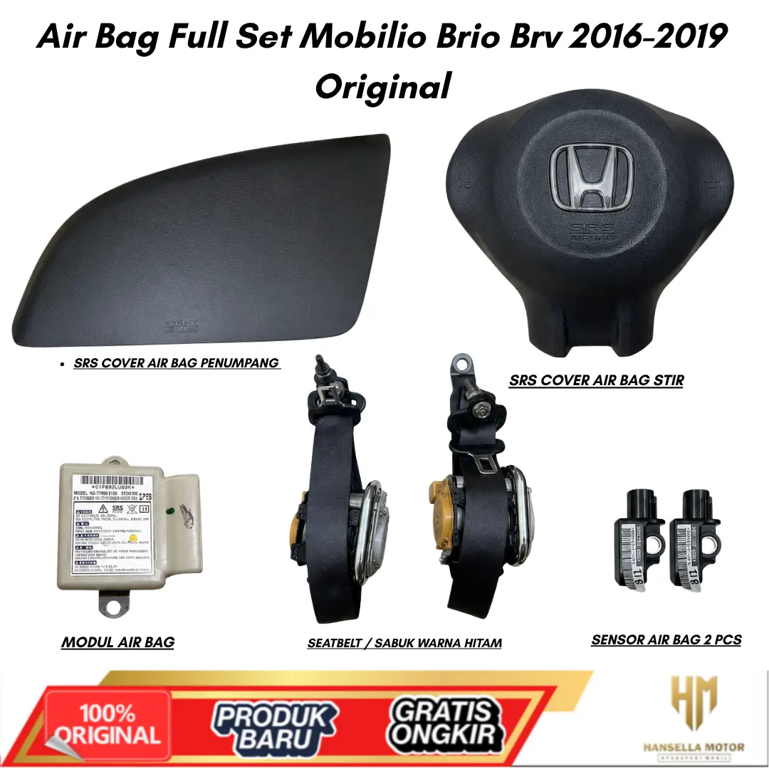 Air Bag Full Set Mobilio Brio Brv 2016-2019 Original