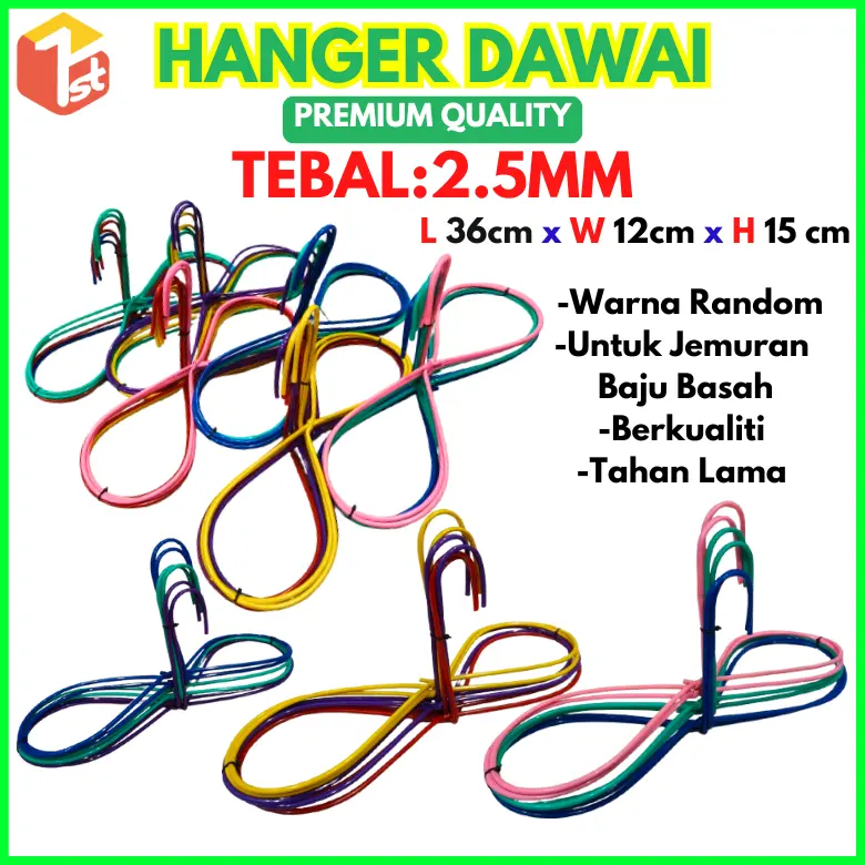 6 Pieces PVC Wrap Hanger / (8) Form Drying Clothers / Long Form / Round Form Clother Hanger Eight Penyangkut Baju Bulat