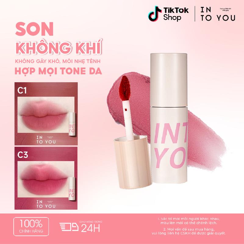   VÀO LIVES TẶNG QUÀ  Son Không Khí Dưỡng Ẩm C5 INTO YOU Son Bùn Bền Màu Mềm Mịn Che Thâm Môi Nhẹ Tênh Như Không Son Phù Hợp Với Nhiều Tone Da 1.8g Mud Lipstick 