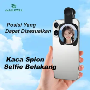 [Stok Tersedia/Gratis Ongkir] Cermin Selfie Belakang untuk Ponsel, Alat Selfie Vlog, Cermin Reflektif Definisi Tinggi, Selfie Lensa Utama Tanpa Perlu Bantuan, Cermin Bulat Kecil Magnetik/Jepit untuk Ponsel, Kompatibel dengan Apple dan Android