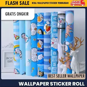 Wallpaper Dinding - Stiker Dinding Doraemon Dekorasi Dinding PVC Hiasan Dinding Motif Anak
