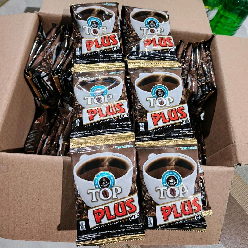 TOP PLUS Kopi + Gula @18 Gram [1 Renceng/10 Sachet] Coffee - Shop ...