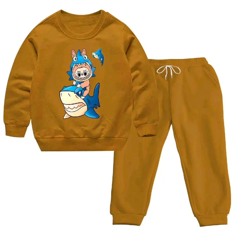 PROMO VIRAL stelan joger anak Labubu shark berbahan lembut murah guys!!!  Fashion Switer Jaket Setelan Sweater 2