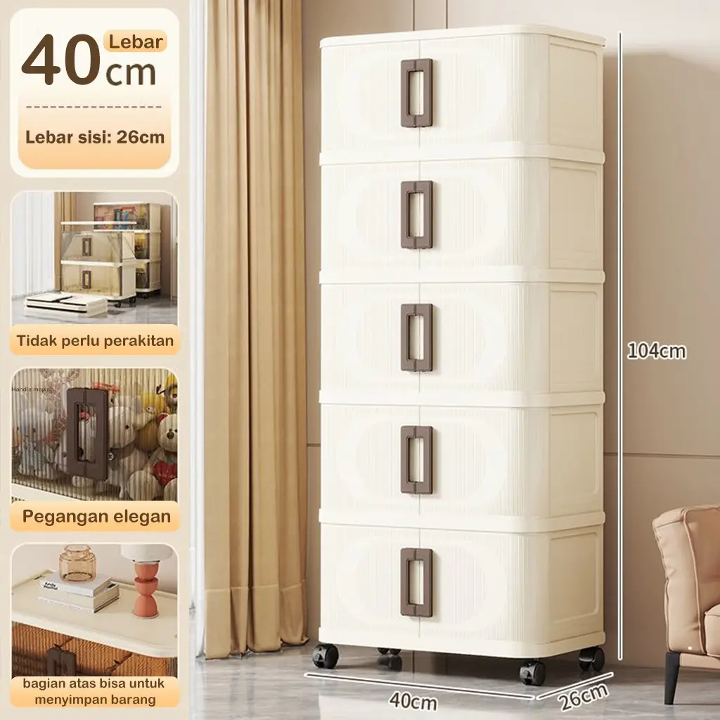 40cm-Putih krem-5 Susun