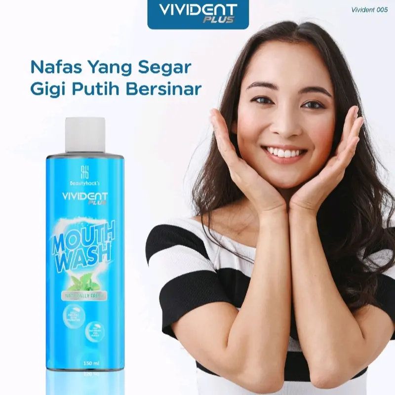 Vivident Plus Mouth Wash Asli Pembasmi Bakteri & Bau Mulut obat kumur gusi bengkak 0