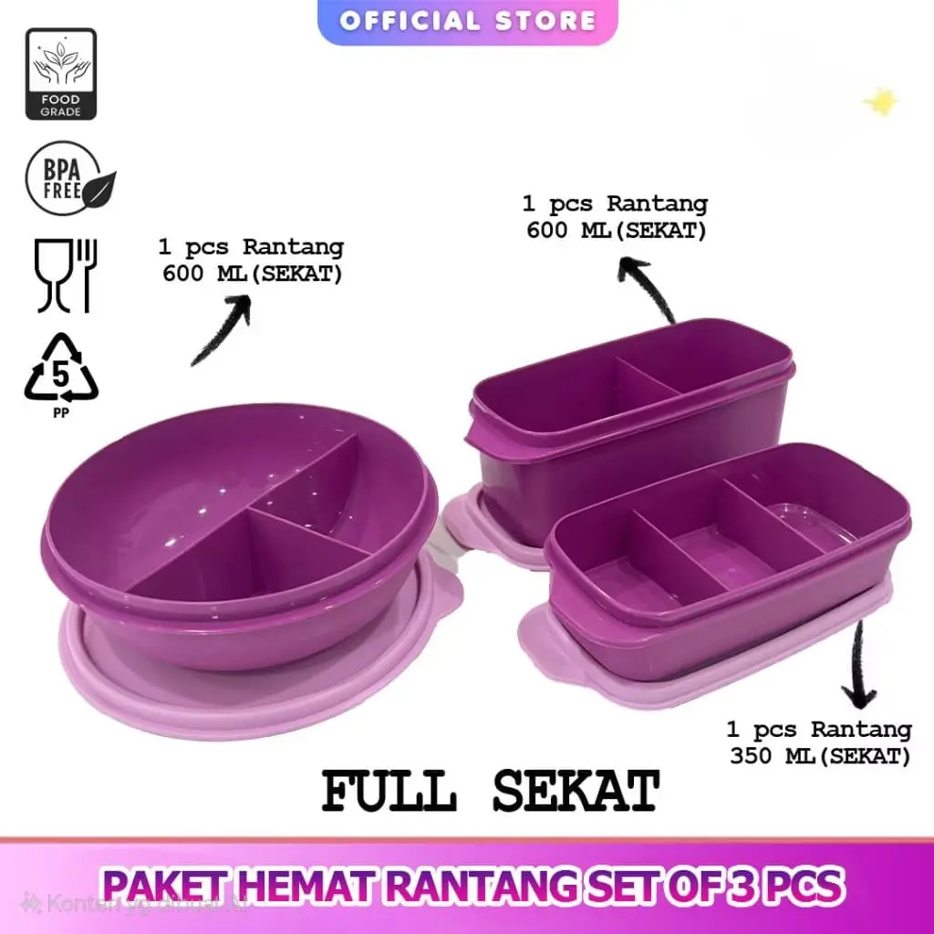 Kotak makan paket hemat 3 pcs - Bunda Beli Shop