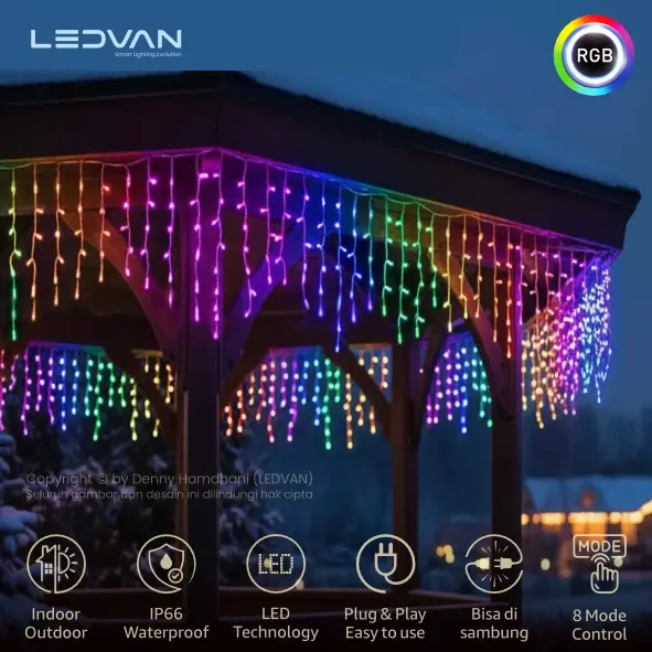 Lampu Hias LED Twinkle Tumblr Tirai Rumbai Waterproof - Lampu dekorasi estetik hias rumah cafe pesta taman kamar tidur lampu natal ulang tahun ramadhan 17 agustus - LEDVAN