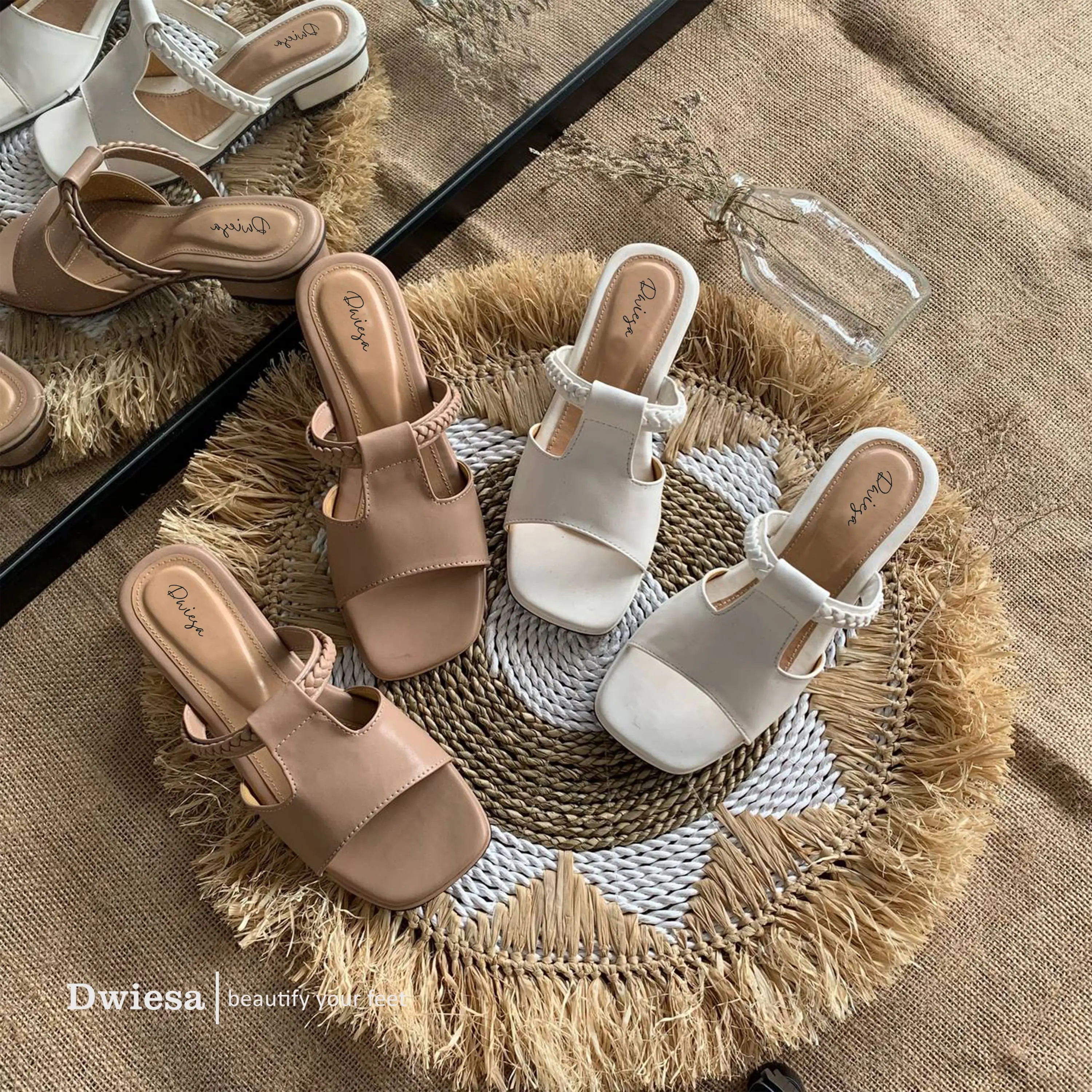 Sandal Heels Wanita Kasual Hak 3cm Premium Terbaru Sendal Dwiesa Collection DWHLS02