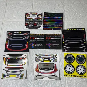 Stiker cutting miniatur bus basuri tinggal tempel