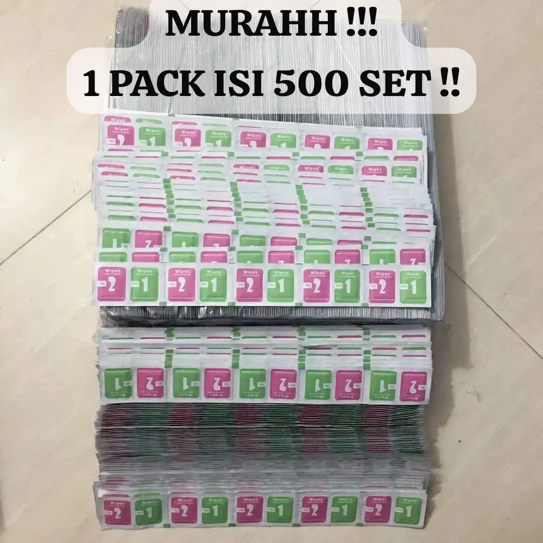 [ 1 PACK 500 SET ] Tissue Tempered Glass Wep & Dry 1 Set Tissue Pembersih Layar Kaca HP