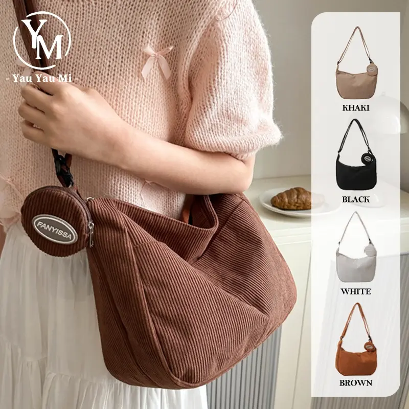 Tas Selempang Corduroy Korea Tas Bahu Sling Bag Corduroy Wanita Tas Selempang Wanita Tas Bahu Wanita