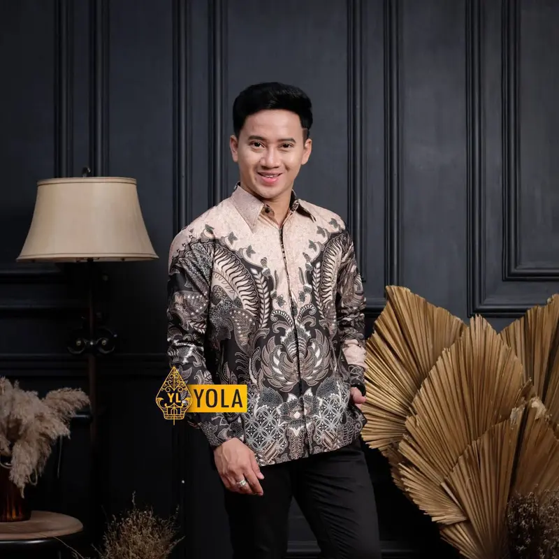 Batik Pria Lengan Panjang BATIK JULUNG SUNGSANG HRB026 motif KERATONAN Kode 002 size M L XL XXL Reguler 7