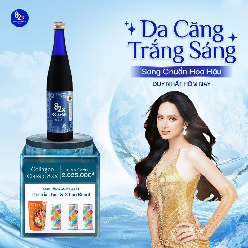 LIVE Nước Uống 82X Collagen Classic Hỗ Trợ Làm Đẹp Da Phòng Ngừa Lão Hóa Cải Thiện Nếp Nhăn 500ml Chai