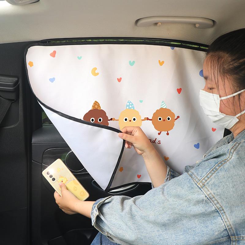 Product Introduction of Car curtains, car interior blackout curtains, track type magnetic sunshade curtains 8