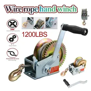 Katrol Manual 360KG Mini Tangan Winch Kualitas Tinggi dengan Kapasitas 800Lbs/350kg dan Panjang Kabel
