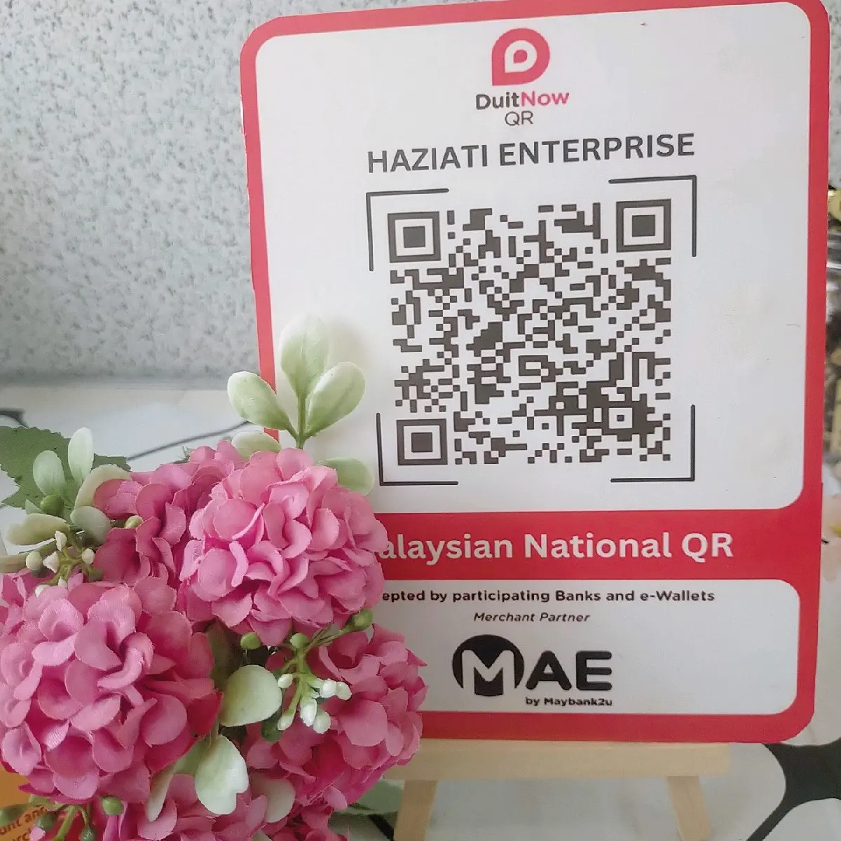 Qr pay untuk scan qr code skali dengan stand atau tapak
