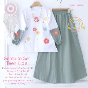 setelan anak-remaja Gempita set teen kids by Fasha kids exclusive- Fashion wanita