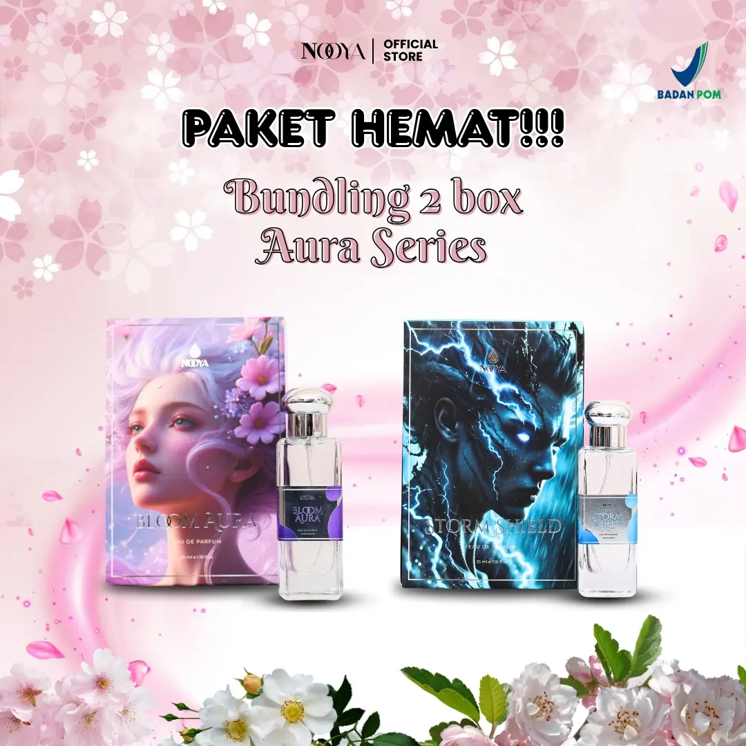DAPAT 2 PCS AURA SERIES 35 ML BY NOOYA DENGAN AROMA YANG ELEGAN DAN BOX MEWAH TAHAN LAMA