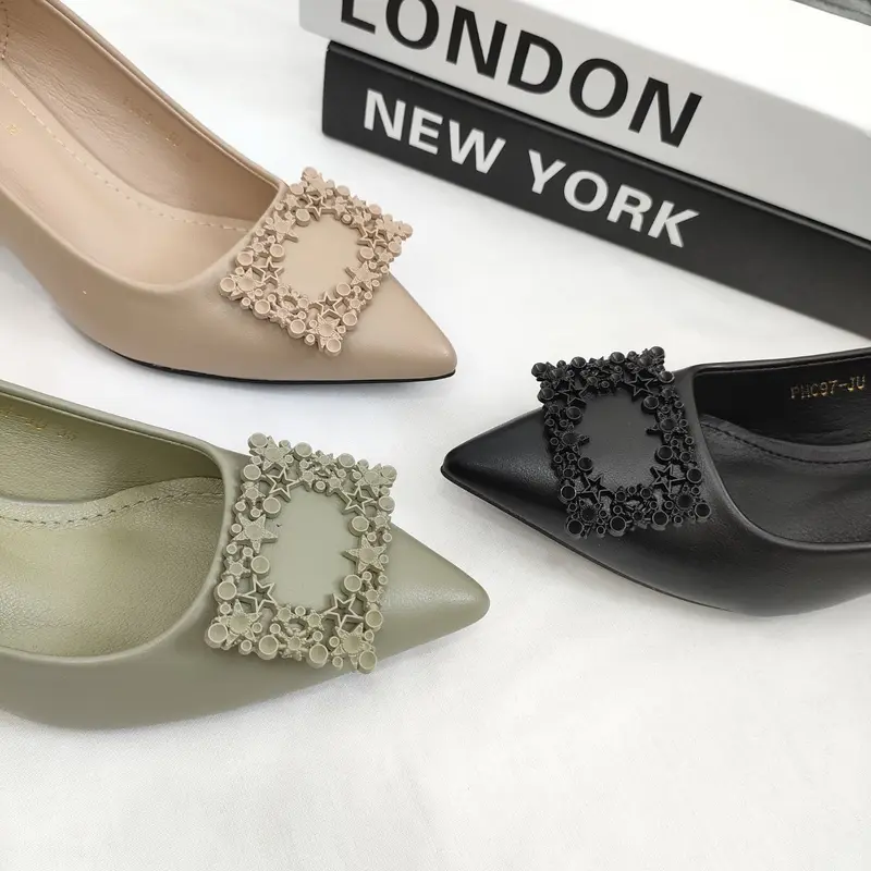 Simoncelli Sepatu Wanita Heels 5 cm Polos Sepatu Kerja Kuliah Pesta Heels Kerja Hitam Black Khaki Elegant Import PHC97-JU Heels Shoes 8