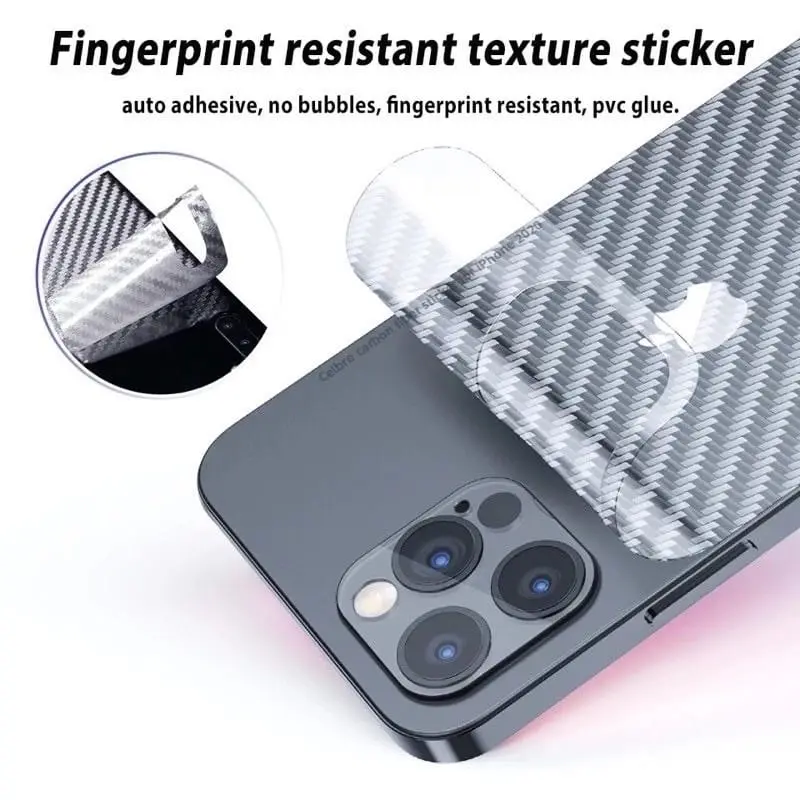 SKIN CARBON PELINDUNG BELAKANG IPHONE ANTI BEKAS SIDIK JARI SKIN PROTECTOR