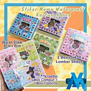 Stiker Momo  Stiker 100 Lembar Waterproff Kartun Korea Sticker Momo Sticker Tumbler Transparan  Stiker 100pcs Murah Warna Warni