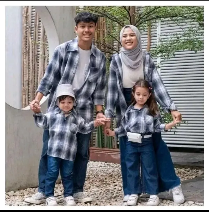 Kemeja Flanel COUPLE Ayah Bunda Anak Lengan Panjang Premium Distro - Atasan Fashion