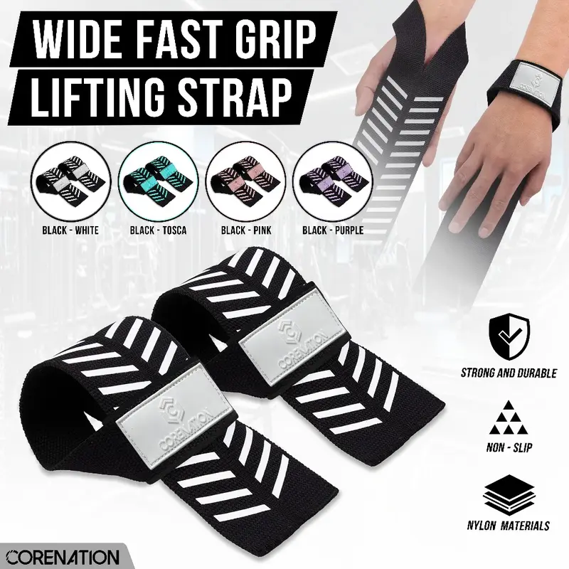 CoreNation Active Wrist Wrap Strap Support Wrist Wrap Wristband Weight Lifting Gym Fitness - WIDE FASTGRIP 0