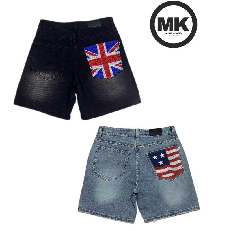 Quần Short Jeans MK Túi Cờ Anh – Mỹ Cá Tính Độc Đáo | Thiết Kế Phong Cách Streetwear Nổi Bật Chất Denim Cao Cấp Bền Đẹp Dễ Phối Đồ – Lựa Chọn Hoàn Hảo Cho Những Ai Muốn Khẳng Định Phong Cách
