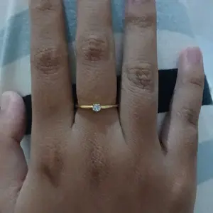 <Special Price> Spar.co {LEBARAN SALE} Cincin Titanium Berlapis Emas Dengan Permata Mata Birth Stone - Gold Ring With Birth Stone Bulan Diamond SP-AAC1234-S (B)