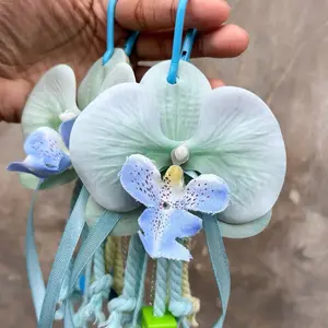 Bag Charm Custom Inisial Gantungan Tas Anggrek dengan Desain Elegan dan Warna Pastel yang Menawan Backpack Ransel