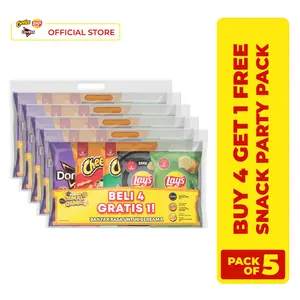 BUY 4 GET 1 : Paket Cemal Cemil Lay's, Cheetos & Doritos 217g - Pack of 5