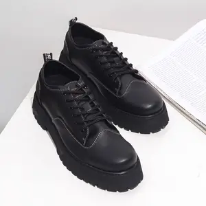 Kenfa - polka Black Sepatu Formal Pria Wanita Casual Kerja Kantor Pantofel Oxford Doctmart Hitam Semi Kulit Kasual Shoes
