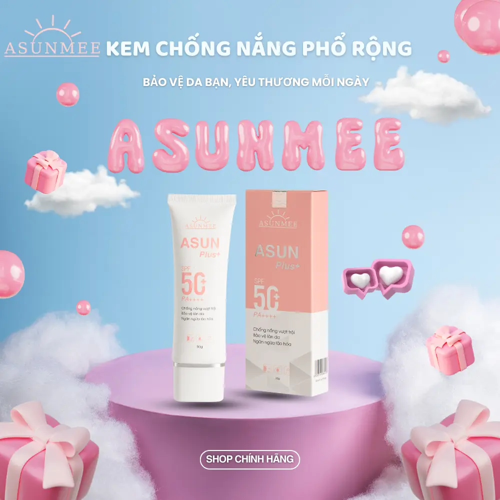 [ASUNMEE] Kem Chống Nắng Vật Lý & Hóa Học ASUN, SPF 50+ FA++++, Nâng Tone Nhẹ Nhàng