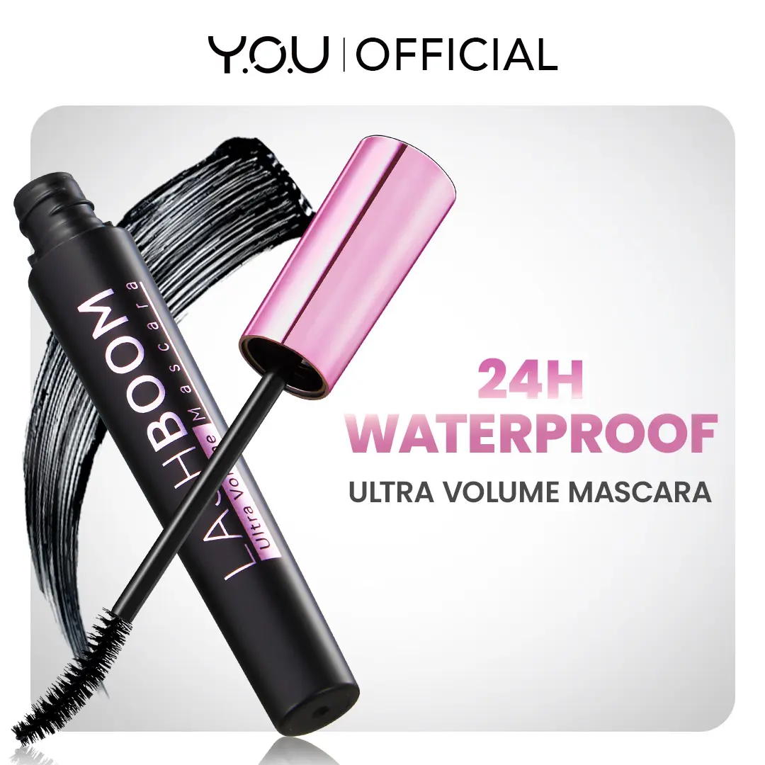 YOU Lashboom Ultra Volume Mascara Maskara Waterproof Tahan 24 Jam Lash Lift Kosmetik Mata Lasting Eye
