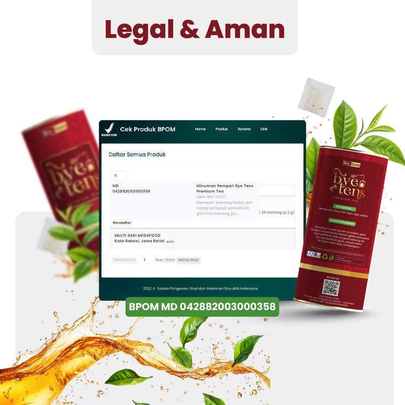 Product Introduction of Bye Tens - Bundling 2 Kaleng Minuman Teh Herbal Rempah Tradisional Teh Hijau, Mengkudu, Seledri untuk Darah Tinggi 6