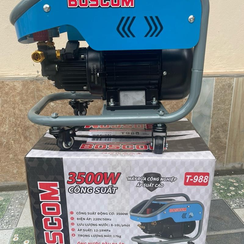 Boscom Máy Rửa Xe Bán Công Nghiệp T988 Có CB Chống Giật Áp Lực Cao 3500W Bảo Hành 2 Năm