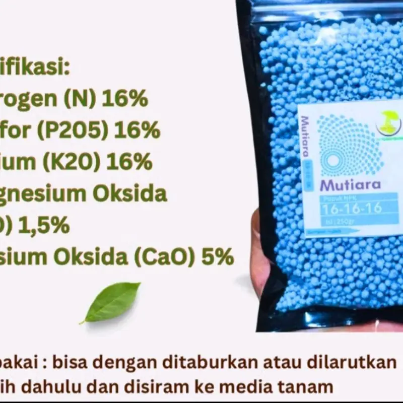 Pupuk dasar NPK mutiara 16-16-16 refack 500 gram - pupuk Tanaman 4