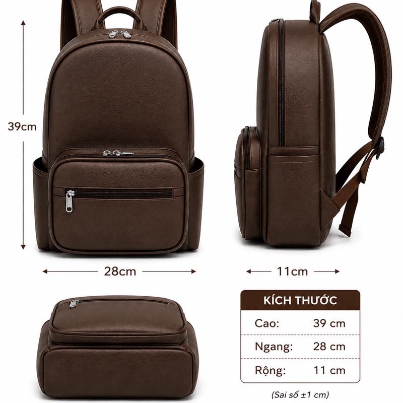 Balo MIDU DaPU 919, 7 ngăn, quai đeo êm ái, khóa kéo kim loại, kích thước 39x28x11 cm