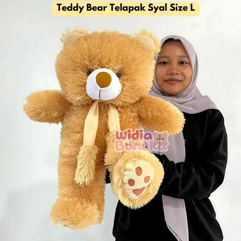 Boneka teddy bear syal telapak topi jumbo 90cm Hadiah Toys Dolls